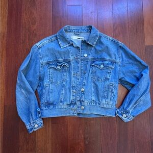 Topshop Light Blue Cropped Denim Jacket